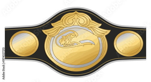 Championship Belt Design With Serpent Emblem And Metallic Accents