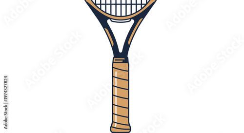 Classic Tennis Racquet Illustration Simple Sports Equipment Design