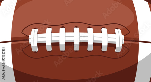 Close Up View Of A Classic American Football Textured Surface With White Laces