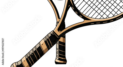 Classic Tennis Racquets Crossed Dynamic Sport Equipment