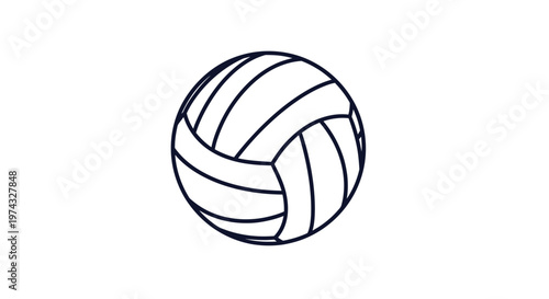 Classic Volleyball Iconographic Representation Minimalist Sports Graphic