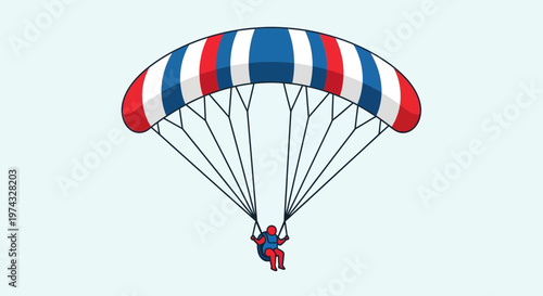 Colorful Parachute Descent Adventure Skydiving Excitement