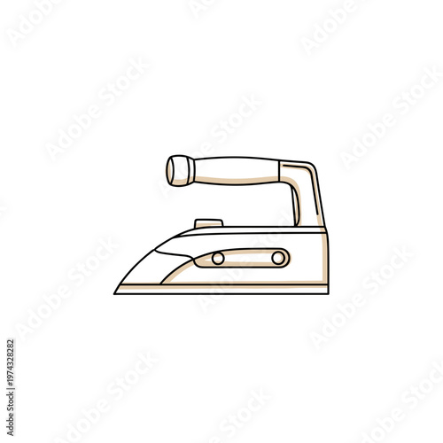 Iron appliance in minimalistic style with simple design  