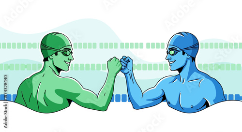 Competitive Swimmers Face Off In Arm Wrestling Match