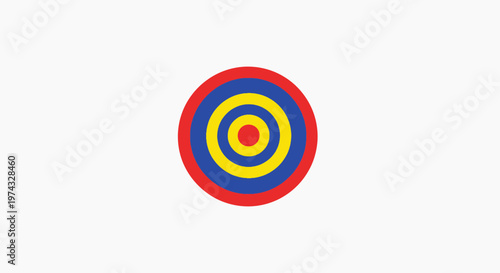 Concentric Target Design In Red Blue And Yellow With White Background