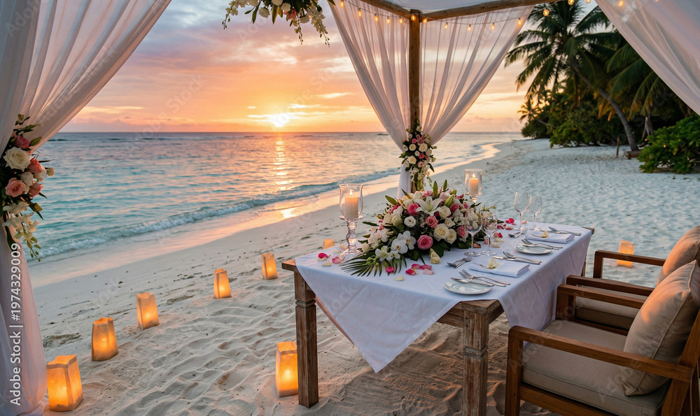 Fototapeta premium Romantic Beach Dinner