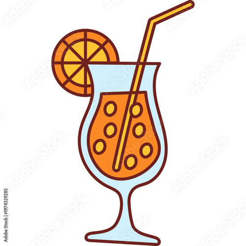 Refreshing Orange Cocktail Icon