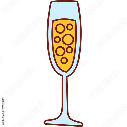 Hand Drawn Champagne Glass Illustration