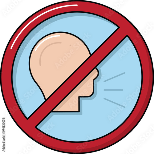 Design Quiet Sign Illustration Flat Icon