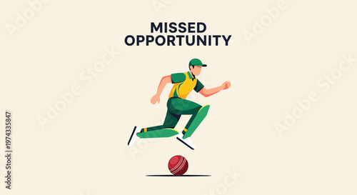 Cricket Player Missing Catch Showing Missed Opportunity