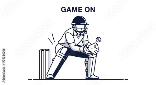 Cricket Player Wicketkeeper Ready For The Game