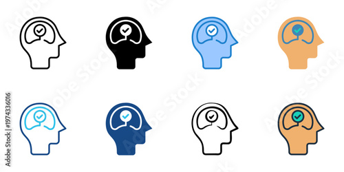 Dialectical Behavior Therapy icons set multiple style collection. Editable stroke 
