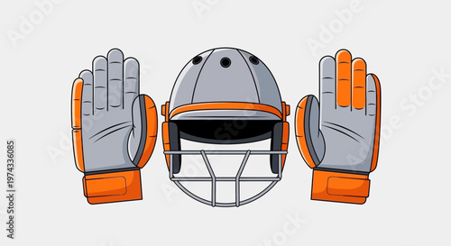 Cricket Protective Gear Striking Silhouette Sports Equipment Icon Design