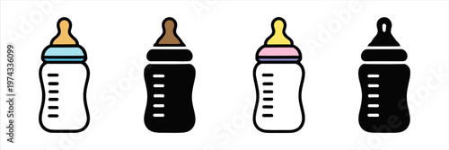 Essential collection of baby feeding bottles for infant nourishment and care
