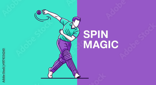 Cricket Bowler Executes Spin Magic with Dynamic Action