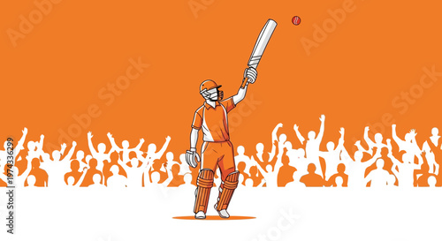 Cricket Champion Celebrating Victory With Adoring Crowd