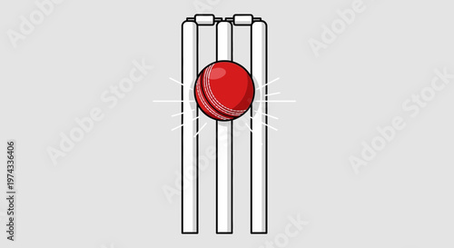 Crimson Sphere Meets Wooden Stumps Graphic