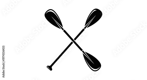 Crossed Paddles Nautical Symbol Abstract Design