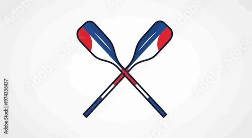 Crossed Oars Symbolizing Rowing Sport And Nautical Adventure