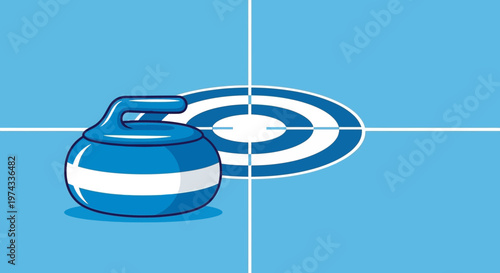 Curling Stone Targeting The House With Precision And Skill