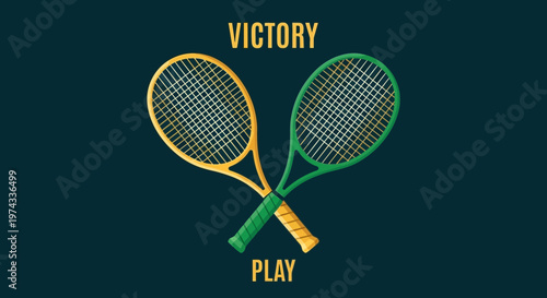 Crossed Tennis Racquets Symbolizing Victory and the Spirit of Play