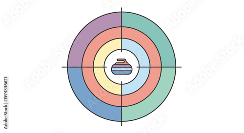 Curling Target Precision Aim And Strategy Concept Illustration