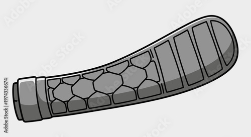 Curved Hockey Stick Blade With Stone Texture Design Elements
