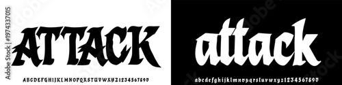 Attack rough grunge Font.Raw Font. Graffiti Font.Creative Hand Drawn Uppercase Street Art Classic Lettering Fashion Designs Typography modern serif decorative vintage concept vector illustration