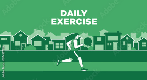 Daily Urban Runner Lifestyle And Healthy Living In Town