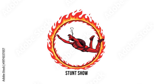 Daredevil Leaps Through Fiery Ring A Thrilling Performance