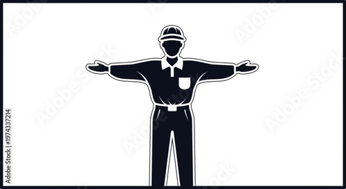 Diagrammatic Representation of a Safety Officer Signaling Direction