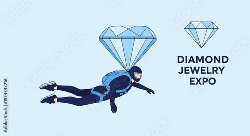 Diamond Skydiver Event Promotion Graphic Design