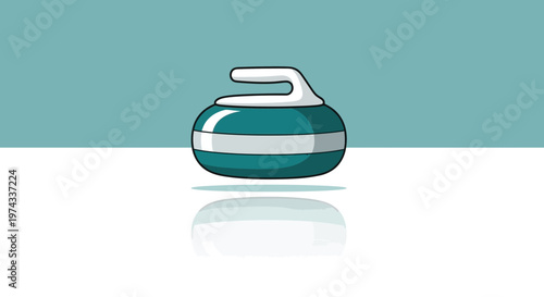 Curling Stone On Ice Sport Icon Graphic Design Element