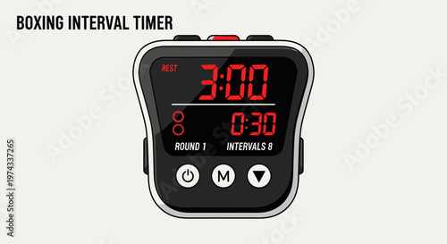 Digital Boxing Interval Timer Device For Intense Training Sessions