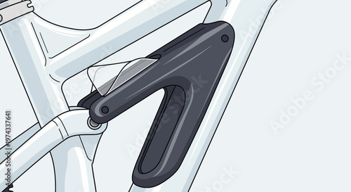 Detailed Illustration Of Modern Bicycle Suspension Frame Components