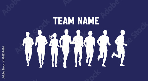 Diverse Runners Silhouette Team Group Motion Athleticism