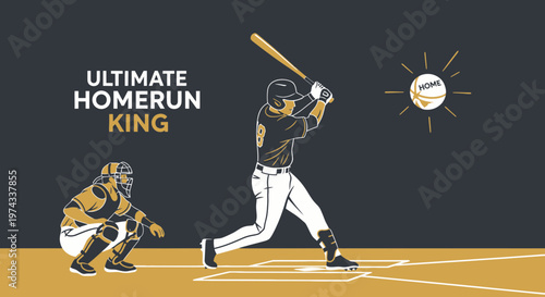 Dominant Baseball Batter Captures The Thrill Of The Game In Dynamic Illustration