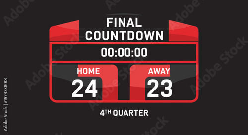 Dramatic Scoreboard Final Countdown Sport Competition Climax Graphic Design