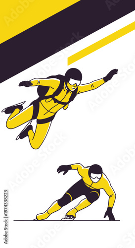 Dynamic Aerial and Ground Action Featuring Athletes in Motion