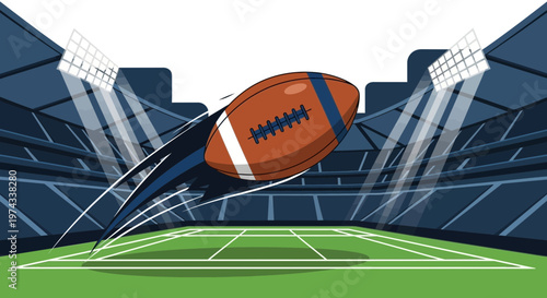Dynamic American Football Action Stadium Lights Motion Graphic