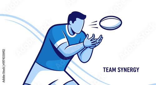 Dynamic Athlete Catching Ball Vector Illustration Sports Concept