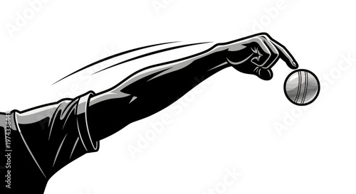 Dynamic Athlete Delivers Powerful Cricket Ball In Motion