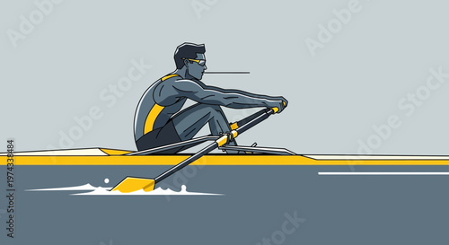 Dynamic Athlete Effortlessly Glides Across Calm Waters