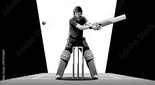 Dynamic Athlete Focused On Striking The Ball In A Dramatic Sporting Scene