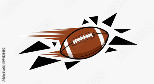 Dynamic American Football Speed Motion Abstract Graphic Design