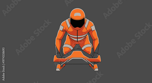 Dynamic Athlete In Bobsled Ready For Speed And Competition
