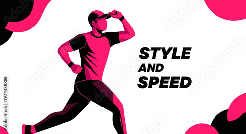 Dynamic Athlete In Motion Capturing Style And Speed For Modern Design