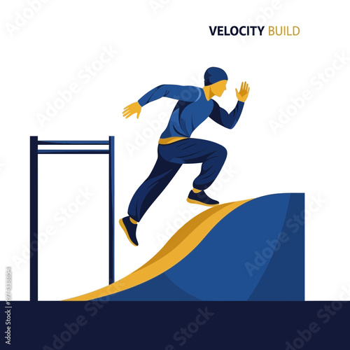 Dynamic Athlete Ascending Ramp Demonstrates Peak Physical Conditioning And Athleticism