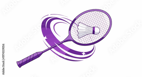 Dynamic Badminton Racket and Shuttlecock Motion Graphics