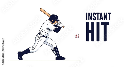 Dynamic Baseball Batter Swinging for an Instant Hit